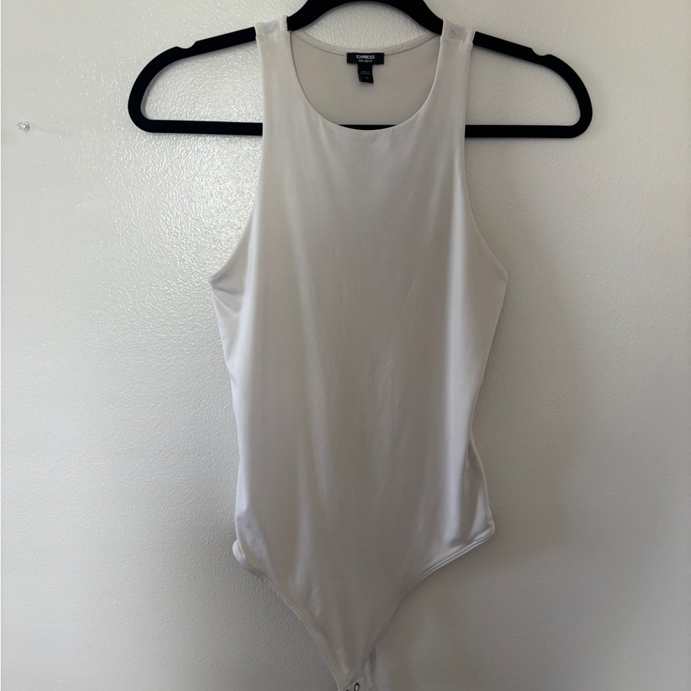 Express White Sleeveless Bodysuit